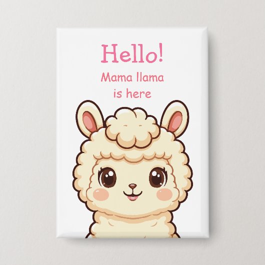 Badge Conception d'illustration de lama mignon (Recto)