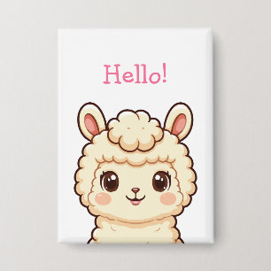 Badge Conception d'illustration de lama mignon