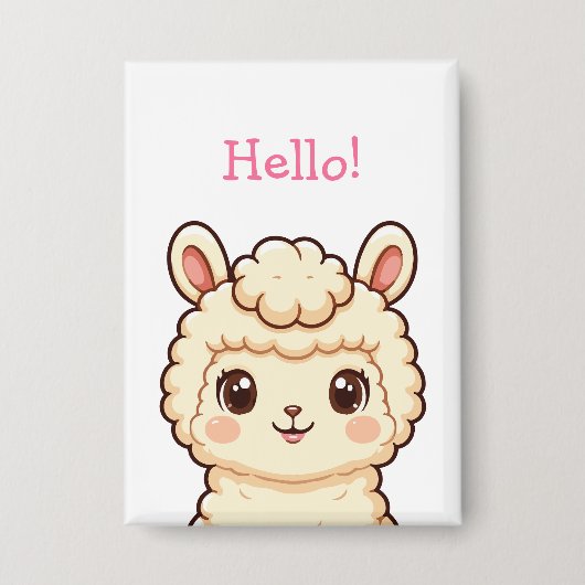 Badge Conception d'illustration de lama mignon (Recto)