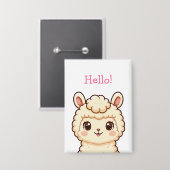 Badge Conception d'illustration de lama mignon (Recto/Verso)