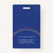 Badge Conception du cercle bleu| ID photo et logo Médica (Dos)