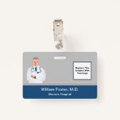 Badge Conception du Modèle photo du personnel hospitalie (Dos avec clip)