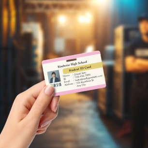 Badge Conception élégante de carte d'identité étudiante