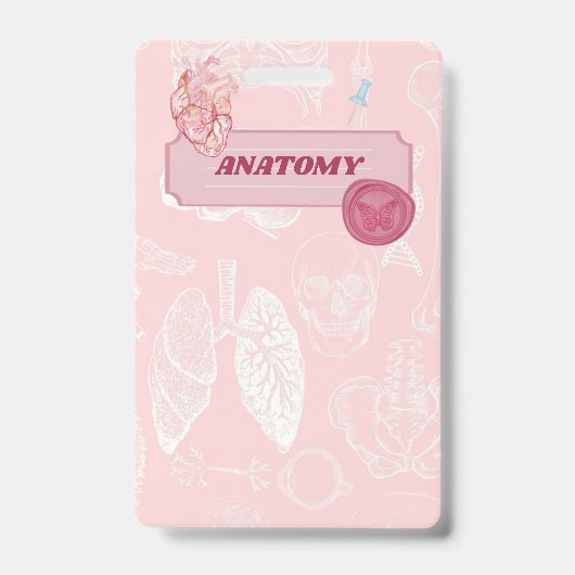 Badge Conception esthétique d'anatomie rose pour étudian (Avant)