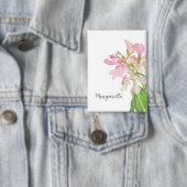 Badge Conception florale d'orchidée rose – Art botanique (Insitu)