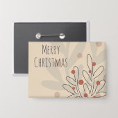 Badge Conception florale pour l'hiver, vacances de Noël (Recto/Verso)