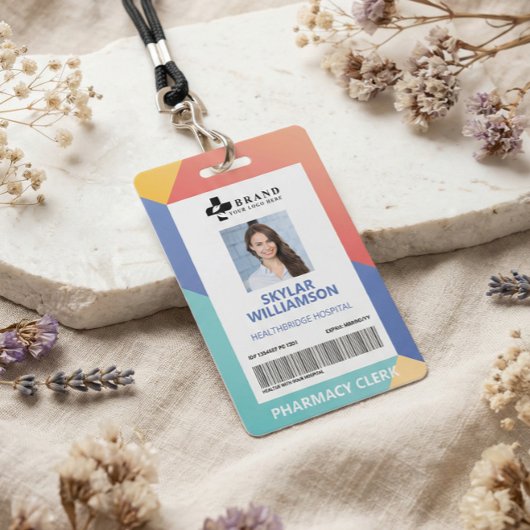 Badge Conception géométrique moderne de photo ID médical