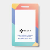 Badge Conception géométrique moderne de photo ID médical (Arrière)