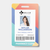 Badge Conception géométrique moderne de photo ID médical (Avant)