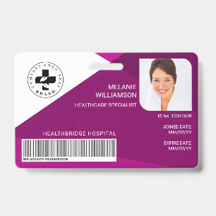 Badge Conception géométrique moderne de prune ID photo m