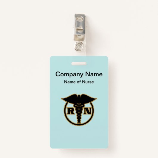 Badge Conception Médicale de logo d'infirmière (Devant avec clip)