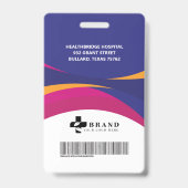 Badge Conception médicale d'identité et logo violets col (Arrière)