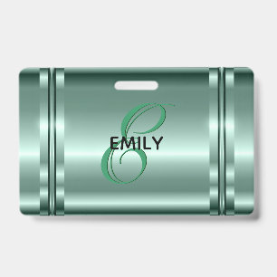 Badge Conception métallisée pastel vert