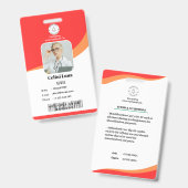 Badge Conception Moderne avec Intégration de Code-barres (Avant & arrière)