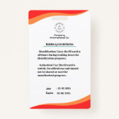 Badge Conception moderne avec intégration de code-barres (Dos)