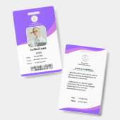 Badge Conception moderne avec intégration du code-barres (Avant & arrière)