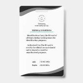 Badge Conception noire moderne avec intégration de code- (Arrière)