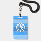 Badge Conception sur le thème nautique (Arrière avec lanière)