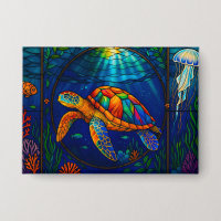 Conception vibrante de tortue marine en verre colo