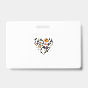 Badge Conceptions amusantes d'Halloween Cœur d'Halloween