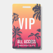 Badge Concert accès total VIP personnalisé (Avant)
