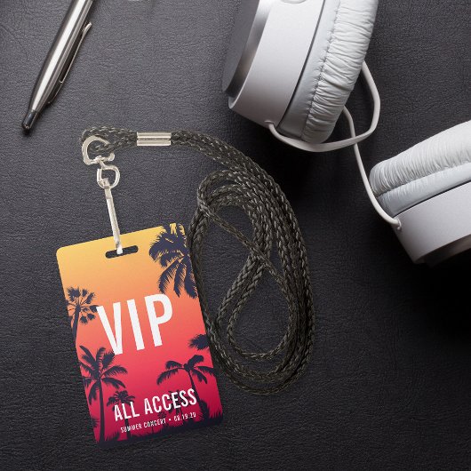 Badge Concert accès total VIP personnalisé