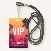 Badge Concert d'accès VIP personnalisé (Devant avec lanière)