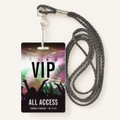 Badge Concert d'accès VIP personnalisé (Devant avec lanière)