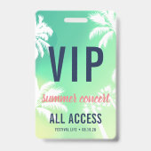 Badge Concert d'accès VIP personnalisé (Avant)