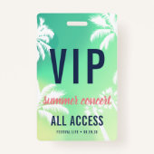 Badge Concert d'accès VIP personnalisé (Devant)