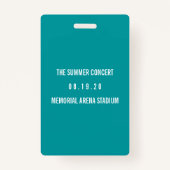 Badge Concert d'accès VIP personnalisé (Dos)