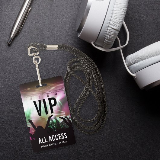 Badge Concert d'accès VIP personnalisé