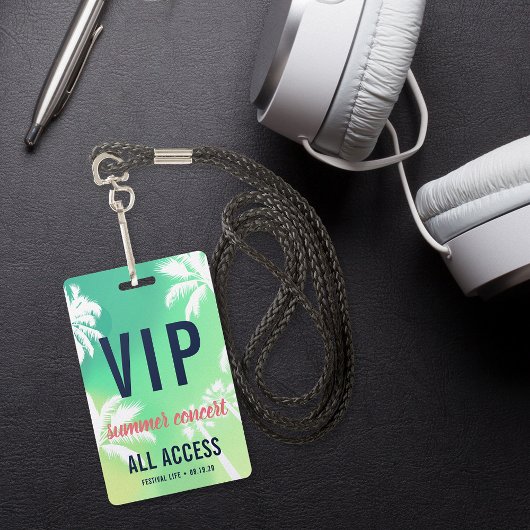 Badge Concert d'accès VIP personnalisé