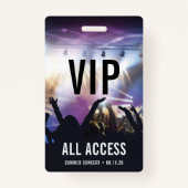 Badge Concert d'accès VIP personnalisé (Devant)