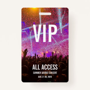 Badge Concert de carte d'accès VIP All