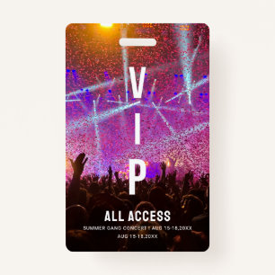Badge Concert de carte d'accès VIP All