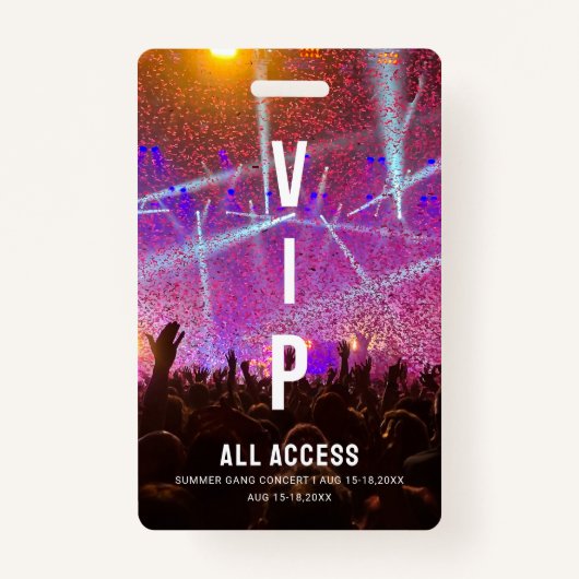 Badge Concert de carte d'accès VIP All (Devant)