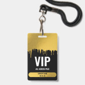 Badge Concert Festival VIP All Access Nom personnalisé (Front with Lanyard)