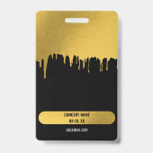 Badge Concert Festival VIP All Access Nom personnalisé (Back)