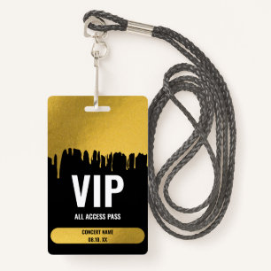 Badge Concert Festival VIP All Access Nom personnalisé