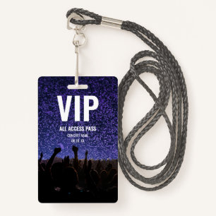 Badge Concert Festival VIP All Access Nom personnalisé