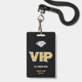 Badge Concert Festival VIP All Access Nom personnalisé (Front with Lanyard)