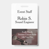 Badge Concert ou Show Event (Arrière)