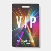 Badge Concert VIP personnalisé - All Access Pass QR Code (Face)