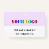 Badge Concevez votre propre entreprise Logo Nom Modèle B (Dos)