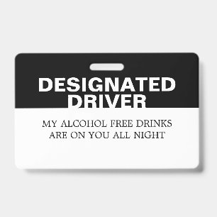 Badge Conducteur Désigné Personnalisé Sans Alcool
