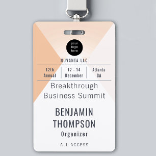 Badge Conférence Affaires Événement d'entreprise Orange