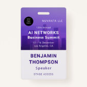 Badge Conference Business Corporate Event Purple Photo (Devant)