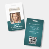 Badge Conférence du code QR photo de l'employé de l'ID d (Avant & arrière)