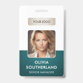 Badge Conférence du code QR photo de l'employé de l'ID d (Avant)